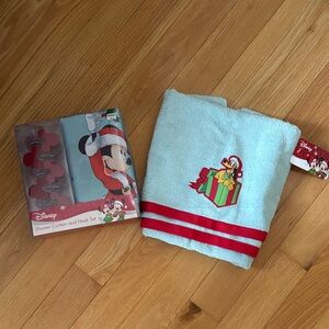 Disney Mickey Mouse Blue and Red Towel and Shower Curtain Set